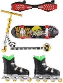 Keturi sportiniai žaislai vienoje pakuotėje