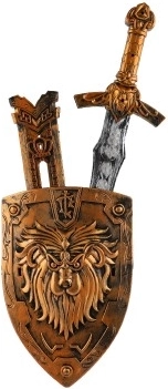 Stilingas skydas su liūto ženklu