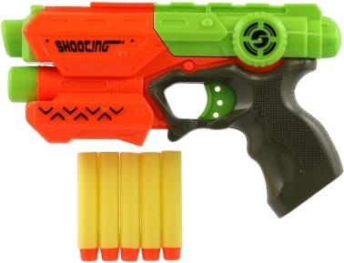 Įeina 5 putplasčio šoviniai