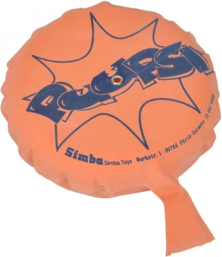 Oranžinis maišelis su mėlynais užrašais