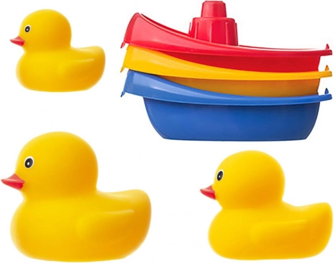 Colorful boats that nest inside each other