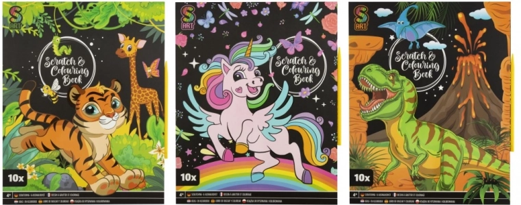 Double the fun: scratch art and coloring