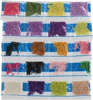 Plati spalvotų kristalų paletė