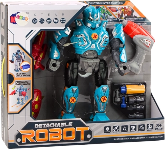 Judantis robotas su varikliu iš vaikiško grąžto