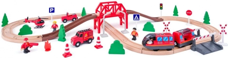 Firefighting adventure with bridge and signs