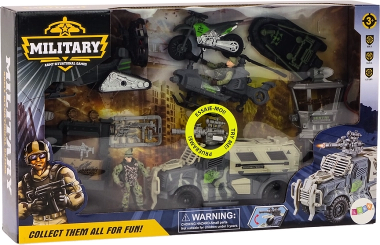 Veiksmui pasirengusios kareivių figūrėlės
