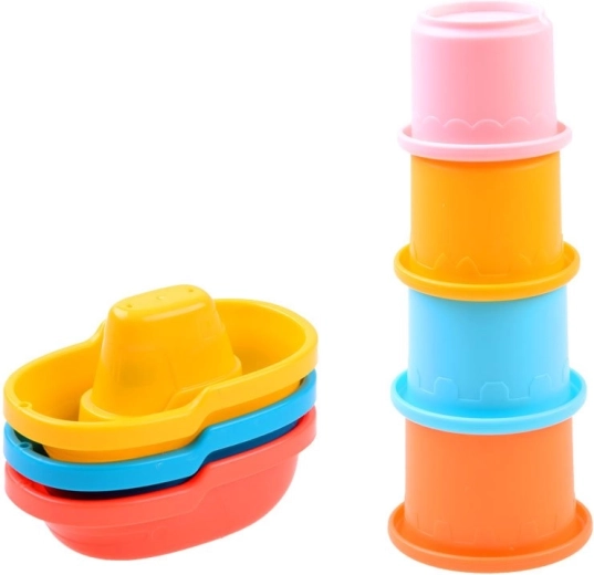 Puodeliai ir laiveliai kūrybiškiems vandens žaidimams