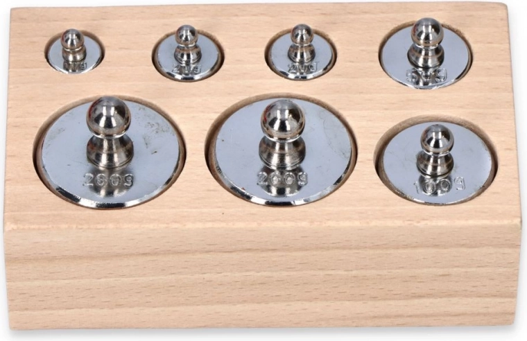 Set of seven metal weights