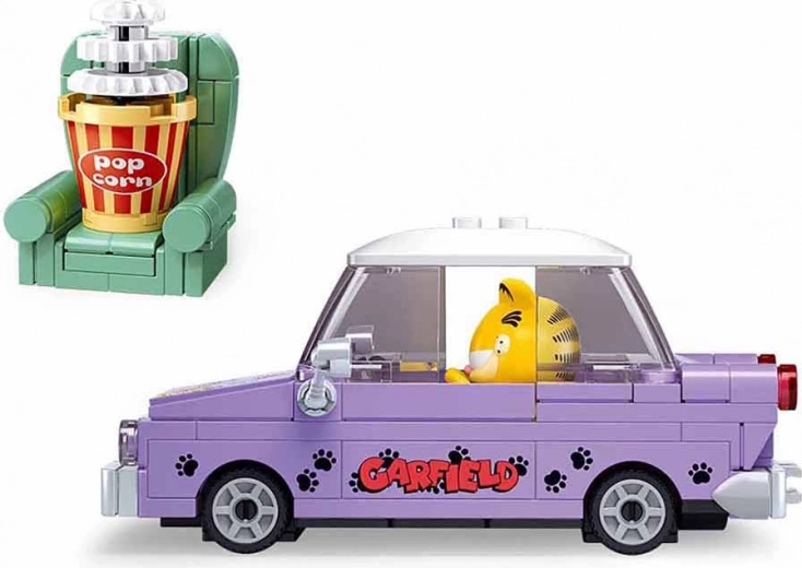 Stilingas automobilis su priekaba Garfieldo spalvomis