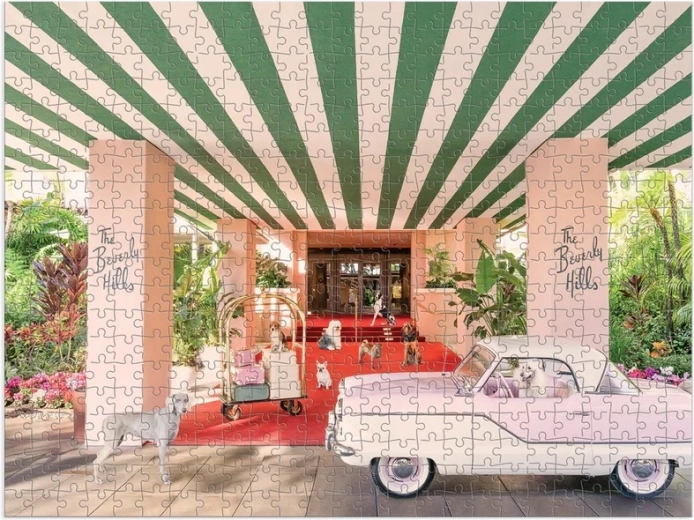 Vibrant scene of the famous hotel