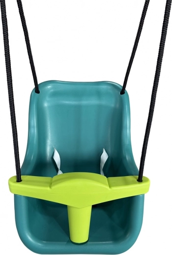 Saugiai suformuota sėdynė su T formos užtvara ir diržu