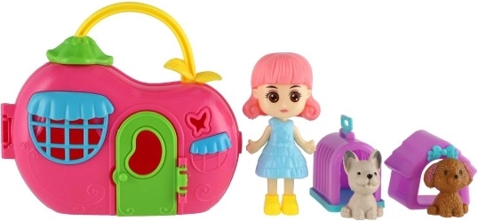 Lėlė ir du augintiniai su priedais