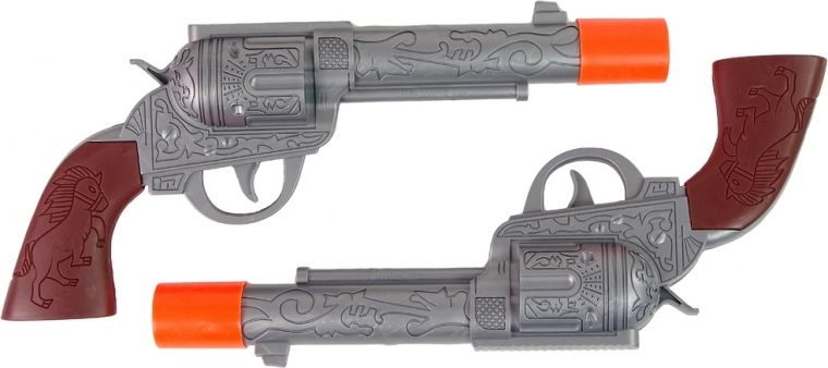 Du detalūs revolveriai su garsu