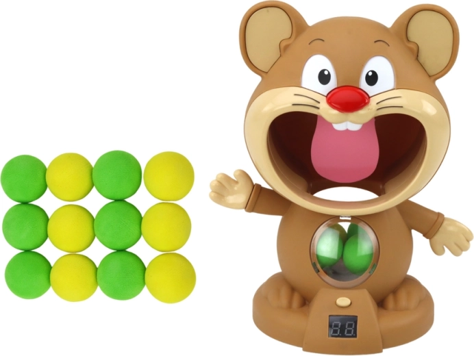 Interaktyvus žiurkėnas su rezultatu LCD ekrane