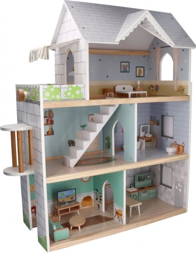 Trijų aukštų namelis, pilnas detalių