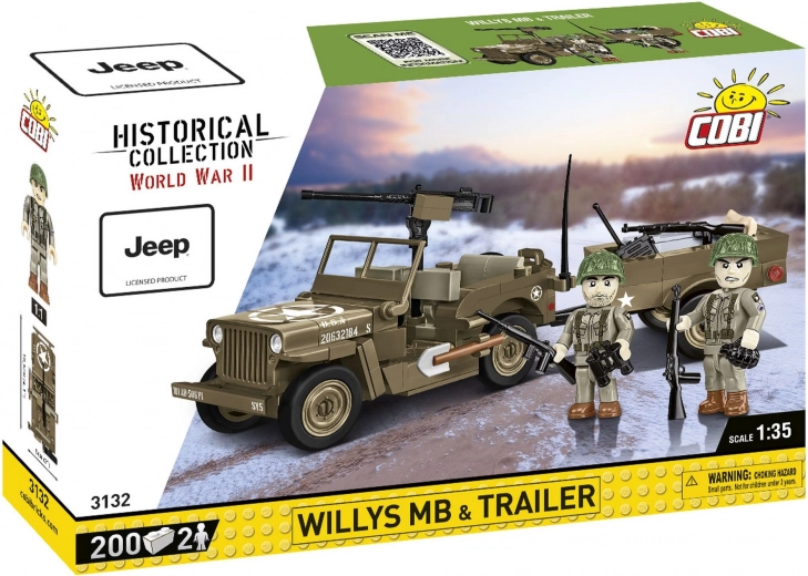 Autentiškas WILLYS MB modelis su priekaba