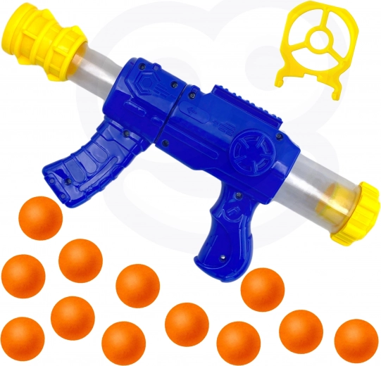 Saugūs putų kamuoliukai ir orinis pistoletas