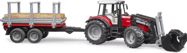 Rąstų priekaba su pakreipiama kėbulo dalimi ir atidaromomis bortų sienelėmis