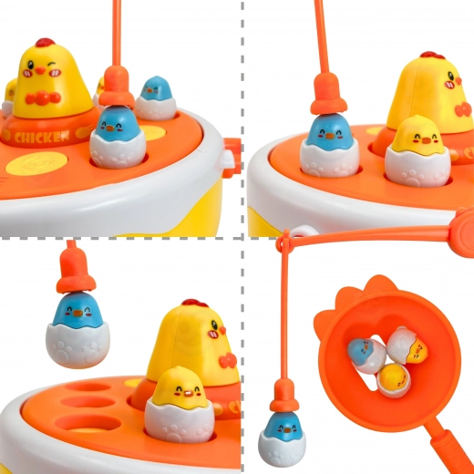 Magnetinė meškerė ir viščiukas–mašinėlė