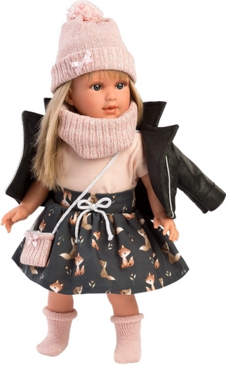 Stilingas aprangos derinys su lapėmis ir dirbtinės odos striuke