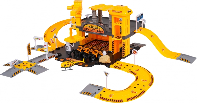 Dviaukštė stovėjimo aikštelė su statybų zona