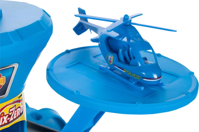 Helipad and police helicopter for action missions