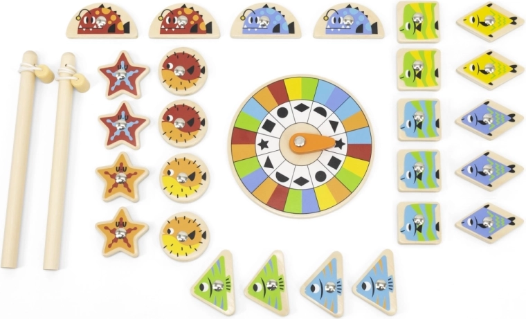 Teaches colors, shapes, and letters
