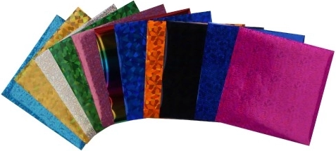 12 spalvotų lipnių folijų