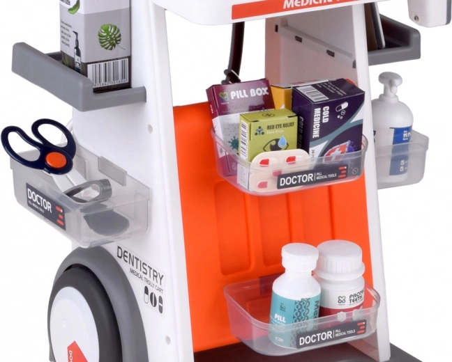 Mobilus vežimėlis su laikymo skyreliais