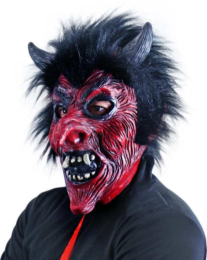 Full-head mask with hair