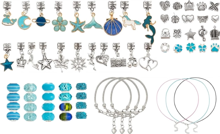 Gausus karoliukų ir charms rinkinys