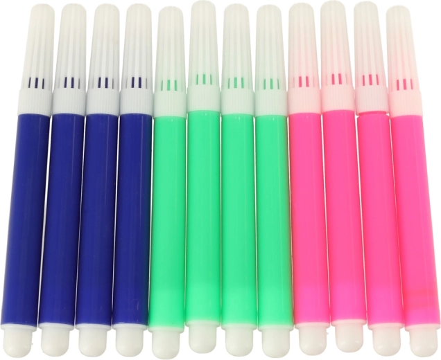 Kūrybinis dekoravimas su 12 spalvotų flomasterių