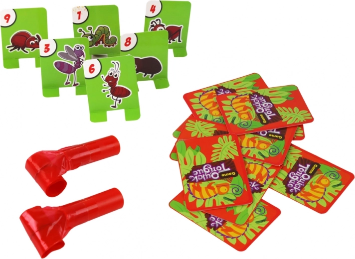 Spalvotos kortos su vabzdžiais ir skaičiais