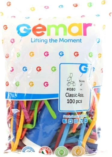 100 spalvingų balionų