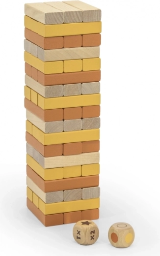 56 medinės kaladėlės stabilioms ir aukštoms konstrukcijoms