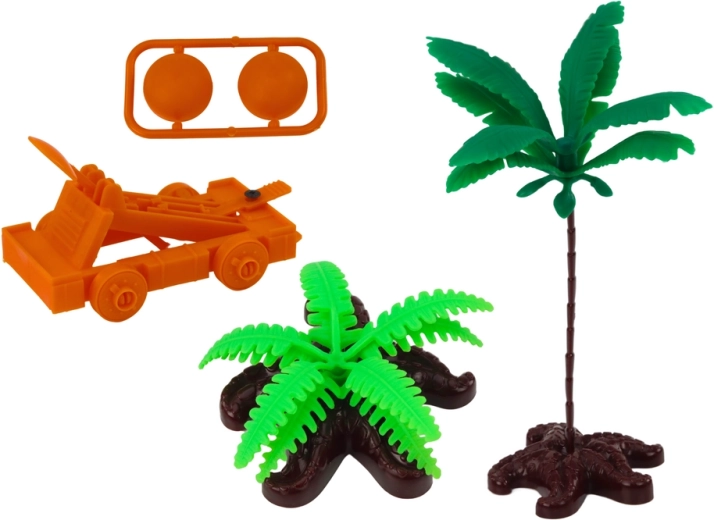 Katapulta, palmės ir figūrėlės aktyviems scenarijams