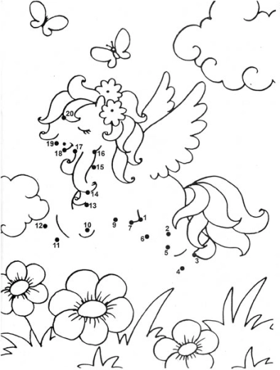 Sujunk pagal skaičius ir nuspalvink stebuklingą fėją