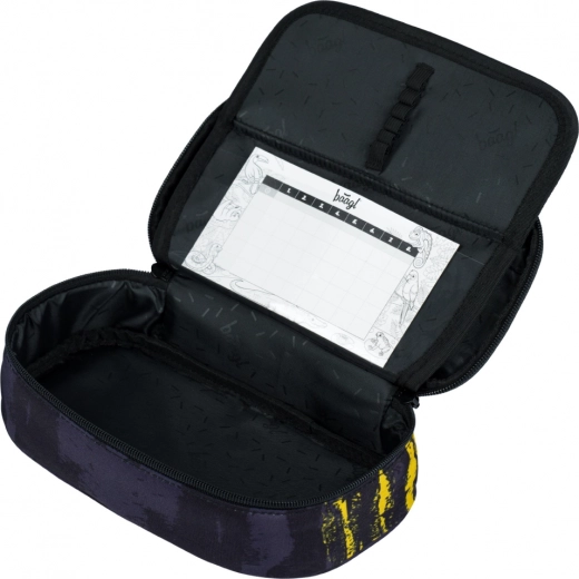 Praktinė kišenė su užtrauktuku ir pamokų tvarkaraštis