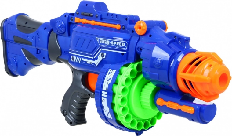 Pusiau automatinis būgninis blasteris su greita ugnimi