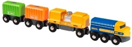 Colorful set with three freight wagons