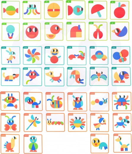 40 šablonų per 3 sudėtingumo lygius