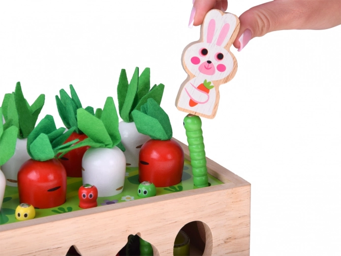 Magnetinis kirmėliukų gaudymas su triušiuku