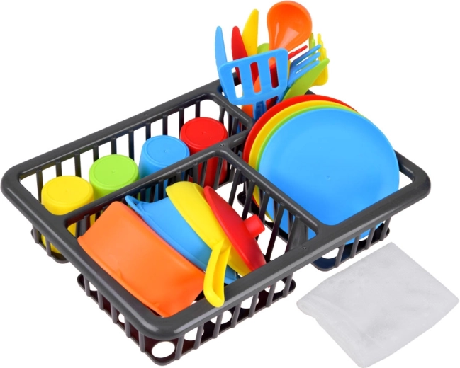 Pilnas 28 dalių rinkinys vaikiškai virtuvei