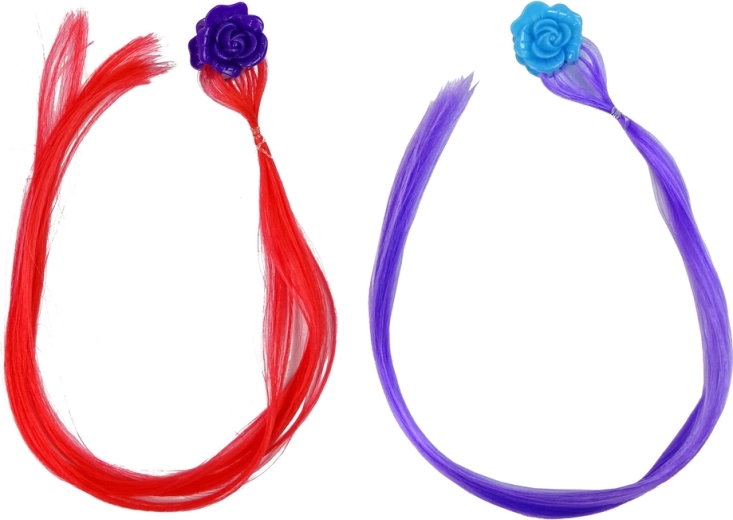 Spalvotos sruogelės su gėlytėmis papuoštais segtukais