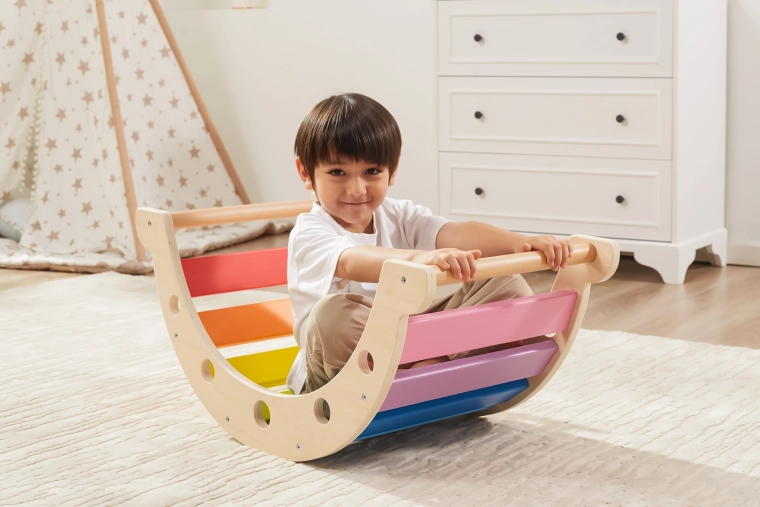 Rainbow design that invites play