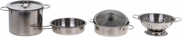 Realistiški nerūdijančio plieno indai