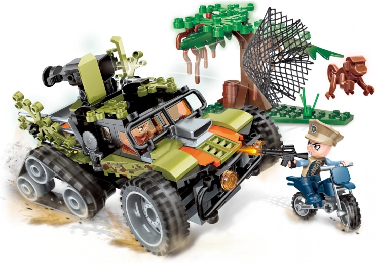 Off-road action on four wheels and on a motorcycle