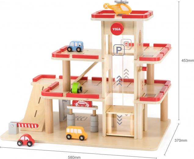 Trijų aukštų parkavimas su rampomis