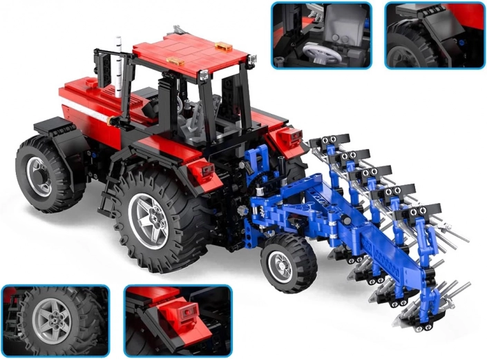 Realistiškas traktorius su veikiančiu plūgu