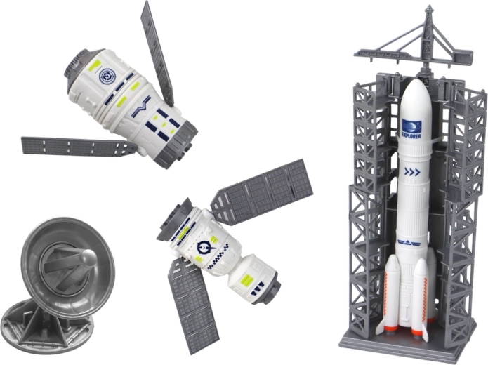 Didelė raketa ir starto aikštelė